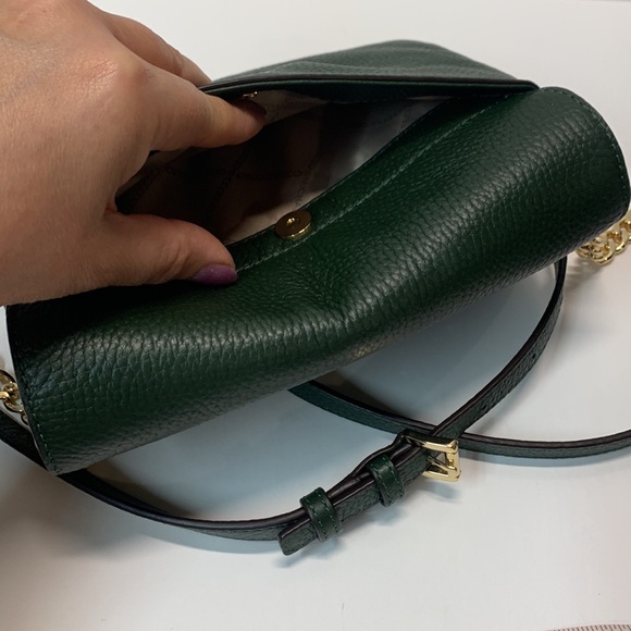 Like New Michael Kors Green Leather Crossbody Bag - Picture 11 of 14